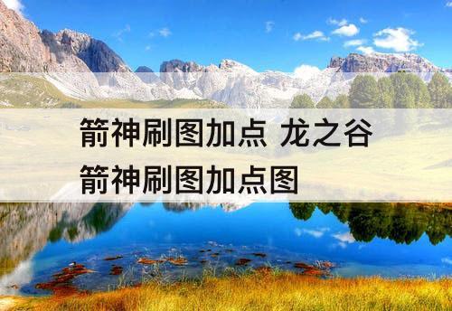 箭神刷图加点 龙之谷箭神刷图加点图
