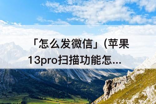 「怎么发微信」(苹果13pro扫描功能怎么发微信)
