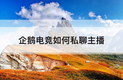 企鹅电竞如何私聊主播