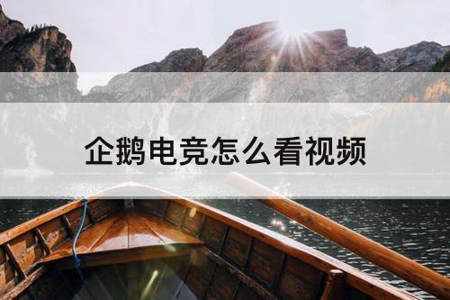 企鹅电竞怎么看视频