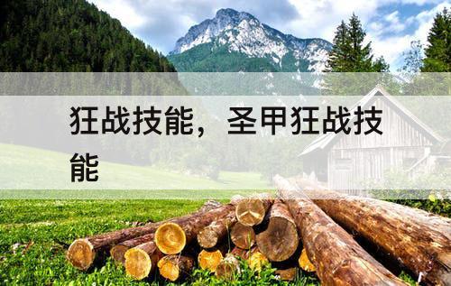 狂战技能，圣甲狂战技能