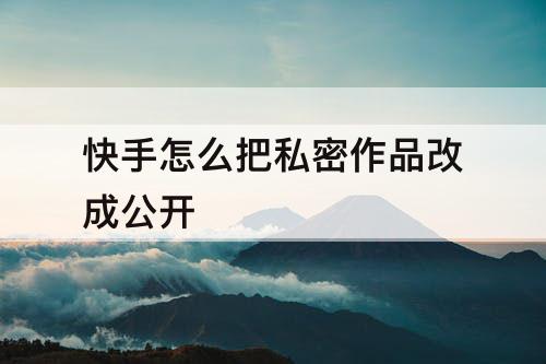 快手怎么把私密作品改成公开