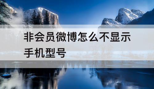 非会员微博怎么不显示手机型号