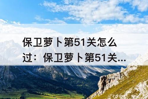 保卫萝卜第51关怎么过：保卫萝卜第51关怎么过图解