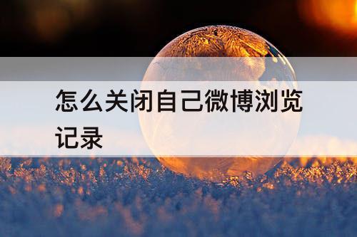 怎么关闭自己微博浏览记录