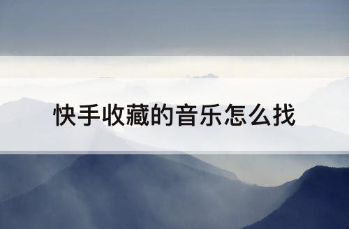 快手收藏的音乐怎么找