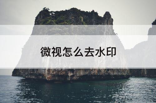 微视怎么去水印