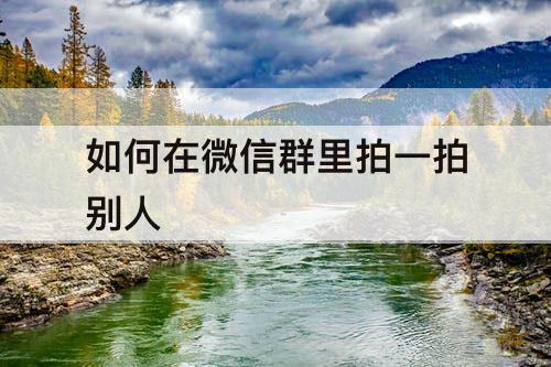 如何在微信群里拍一拍别人