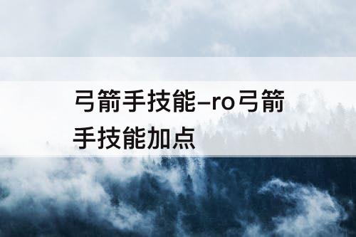弓箭手技能-ro弓箭手技能加点