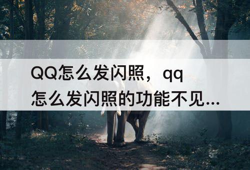 QQ怎么发闪照，qq怎么发闪照的功能不见了
