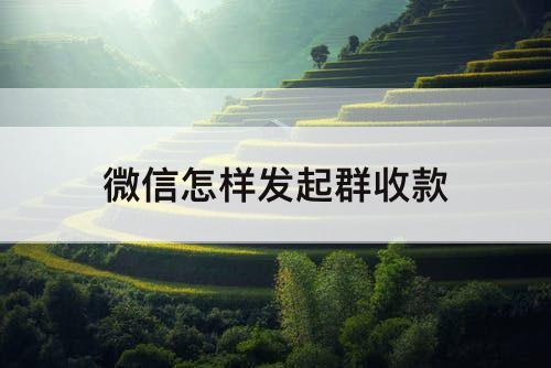 微信怎样发起群收款