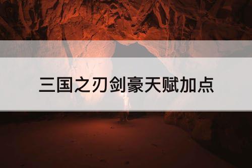三国之刃剑豪天赋加点