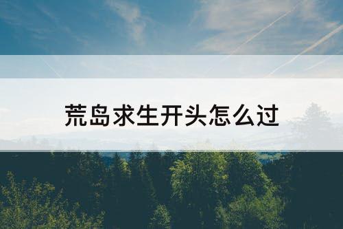 荒岛求生开头怎么过