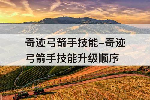 奇迹弓箭手技能-奇迹弓箭手技能升级顺序