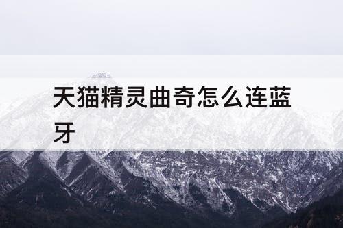 天猫精灵曲奇怎么连蓝牙