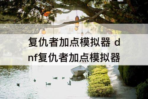 复仇者加点模拟器 dnf复仇者加点模拟器