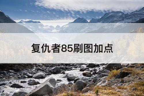 复仇者85刷图加点