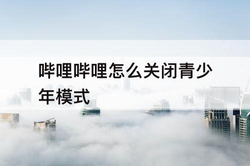哔哩哔哩怎么关闭青少年模式