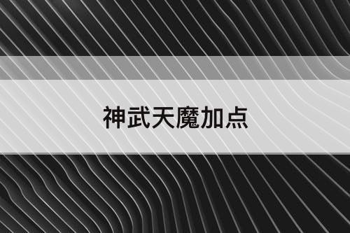 神武天魔加点