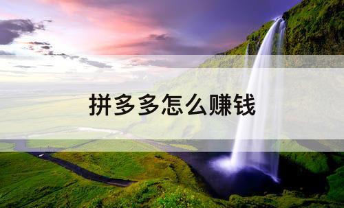 拼多多怎么赚钱
