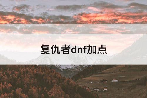 复仇者dnf加点