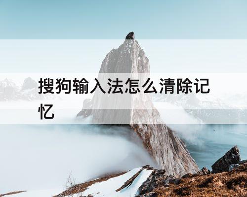 搜狗输入法怎么清除记忆