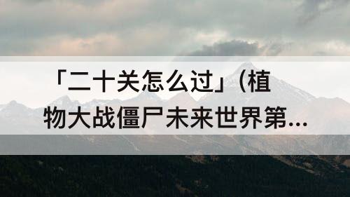 「二十关怎么过」(植物大战僵尸未来世界第二十关怎么过)