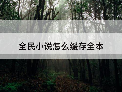全民小说怎么缓存全本