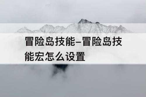 冒险岛技能-冒险岛技能宏怎么设置