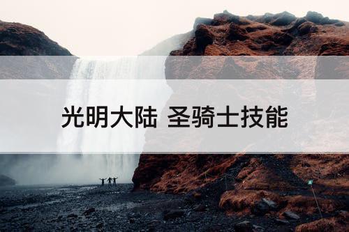 光明大陆 圣骑士技能
