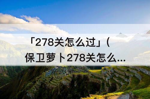 「278关怎么过」(保卫萝卜278关怎么过)