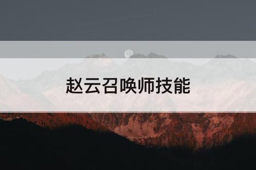 赵云召唤师技能