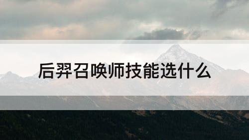 后羿召唤师技能选什么