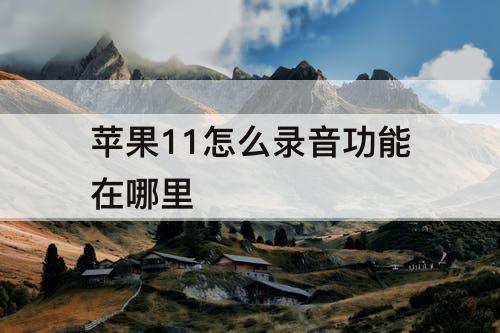 苹果11怎么录音功能在哪里