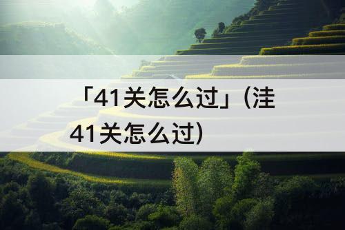 「41关怎么过」(洼41关怎么过)