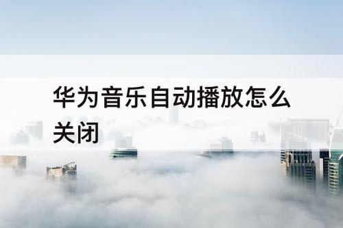 华为音乐自动播放怎么关闭
