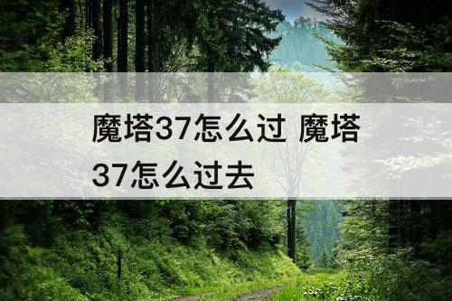 魔塔37怎么过 魔塔37怎么过去