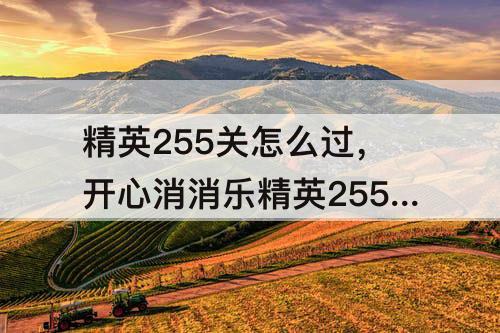 精英255关怎么过，开心消消乐精英255关怎么过关