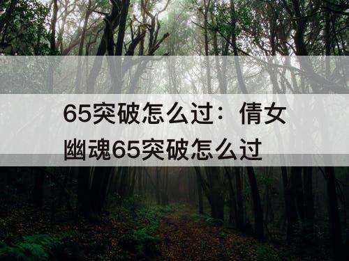 65突破怎么过：倩女幽魂65突破怎么过