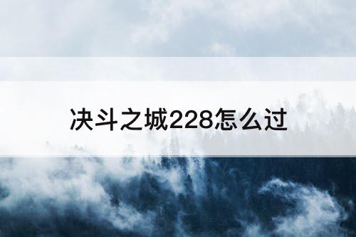 决斗之城228怎么过