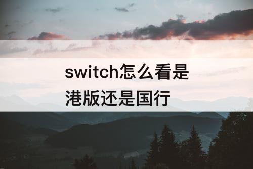 switch怎么看是港版还是国行