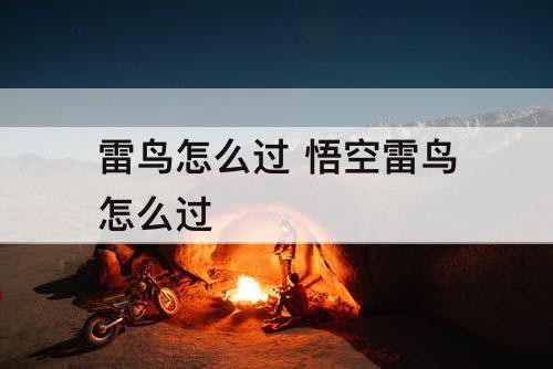 雷鸟怎么过 悟空雷鸟怎么过