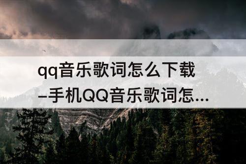 qq音乐歌词怎么下载-手机QQ音乐歌词怎么下载到mp3