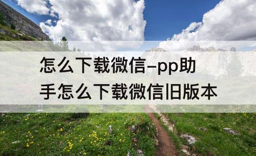 怎么下载微信-pp助手怎么下载微信旧版本