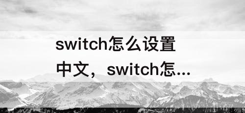 switch怎么设置中文，switch怎么设置中文键盘