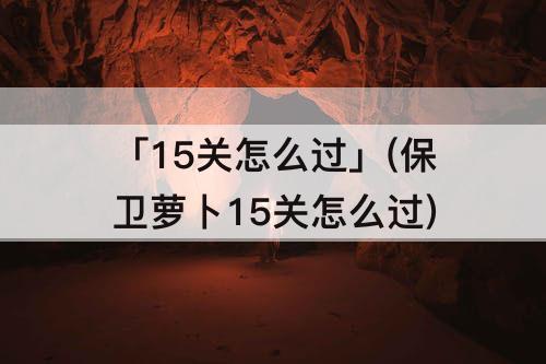 「15关怎么过」(保卫萝卜15关怎么过)