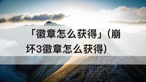 「徽章怎么获得」(崩坏3徽章怎么获得)