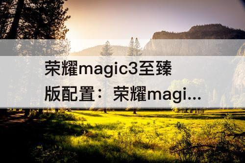 荣耀magic3至臻版配置：荣耀magic3至臻版配置卡集