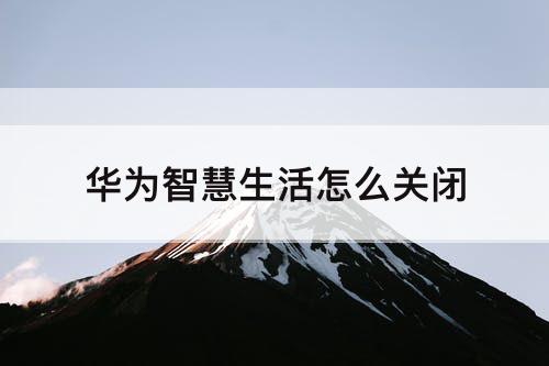 华为智慧生活怎么关闭
