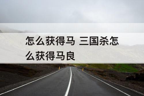 怎么获得马 三国杀怎么获得马良